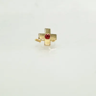 Brooch (Gold, Red) Unknown metal