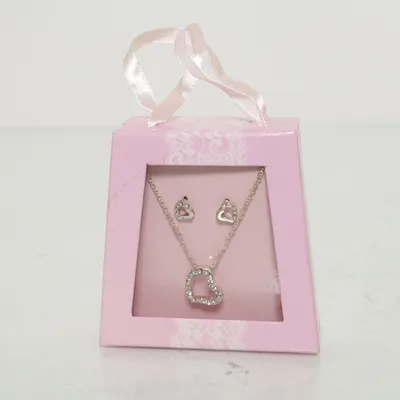 Sieradenset (Roze, Zilver) Onbekend materiaal