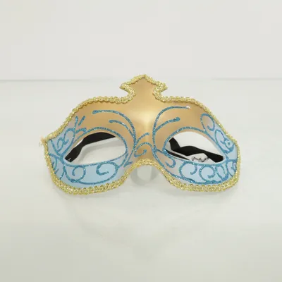 Maskeradmask (Guldfärgad, Blå)
