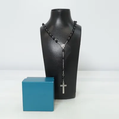 Halsband (Svart, Silverfärgad) Okänd metall