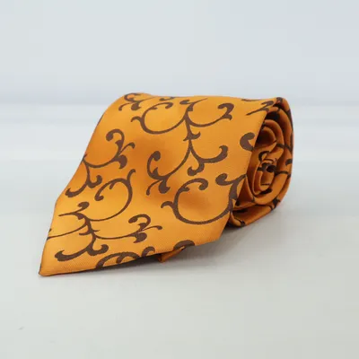 Tie (Orange, Brown) from Kailong Silk