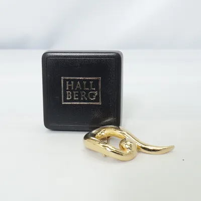 Brosch (Guldfärgad) från Hallbergs Okänd metall
