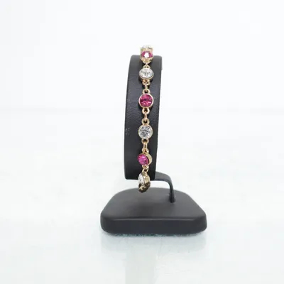 Armband (Guldfärgad, Rosa, Vit) Okänd metall