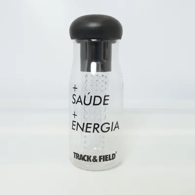 Water bottle (Transparent, Black) from Track & Field