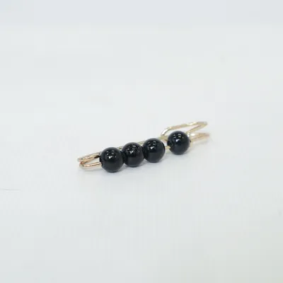 Brooch (Black, Gold) Unknown metal