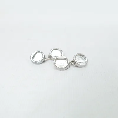 Manschettknappar (Silverfärgad, Röd) Okänd metall