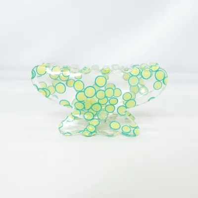 Hårklämma (Gul, Grön, Transparent)