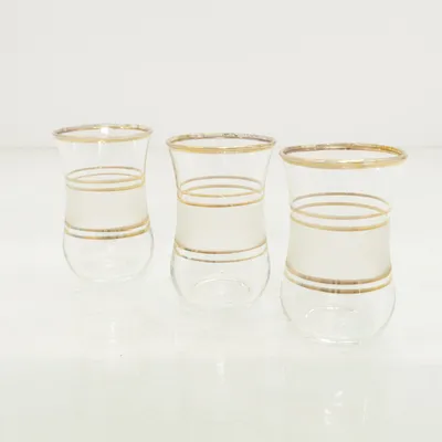 Drinking glass (Transparent, Gold)
