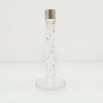Ljusstake (Transparent, Silverfärgad) från Orrefors