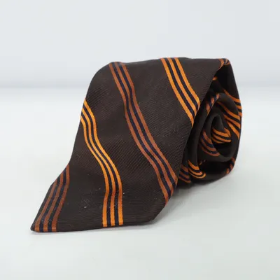 Cravate (Marron, Orange, Bleu) de Breuer Coton, Soie