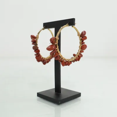 Oorbellen (Rood, Goud) Onbekend materiaal