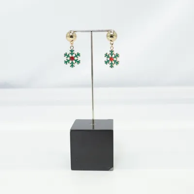 Boucles d'oreilles (Vert, Rouge, Or) de Dimity Métal inconnu
