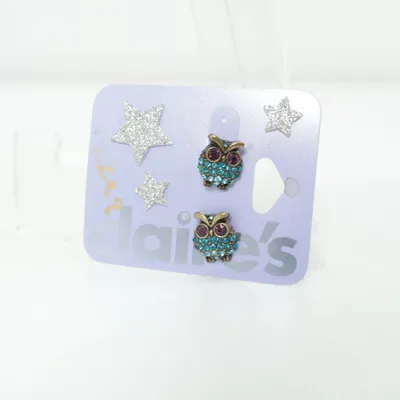 Boucles d'oreilles (Argent, Bleu, Multicolore) Métal inconnu