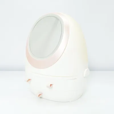 Miroir de maquillage (Blanc, Rose)