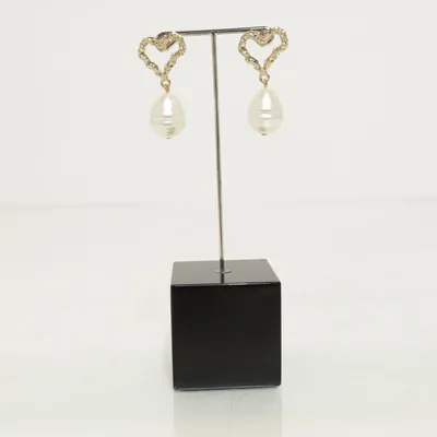 Oorbellen (Goud, Wit) Onbekend materiaal