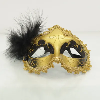 Maskeradmask (Guldfärgad, Svart)