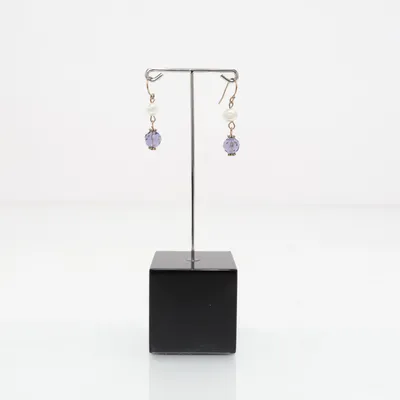 Oorbellen (Blauw, Wit, Goud) Onbekend materiaal