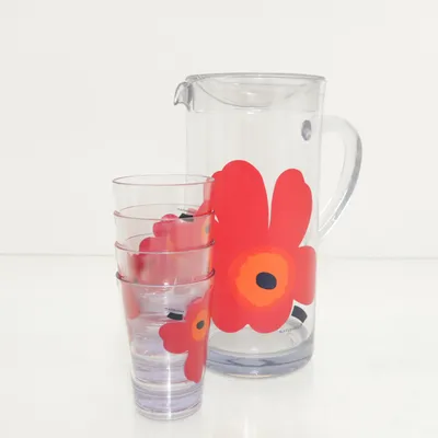 Tillbringare (Transparent, Röd) från Marimekko