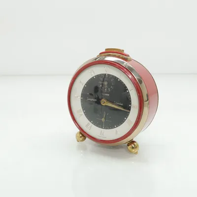 Table clock (Silver, Red, Gold) from Junghans