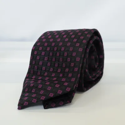 Stropdas (Zwart, Lila) van Profuomo Zijde