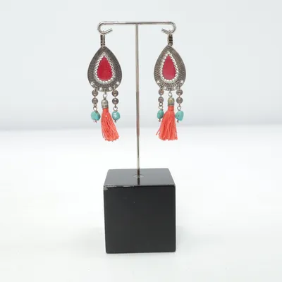 Earrings (Red, Turquoise, Multicolored) from Orina Unknown metal