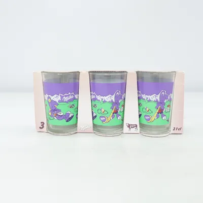 Drinking glass (Purple, Multicolored) from Milka