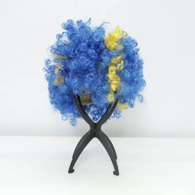 Pruik (Blauw, Geel)