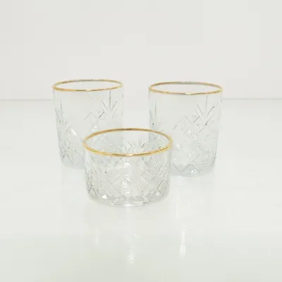 Whiskey glass (Transparent, Gold)