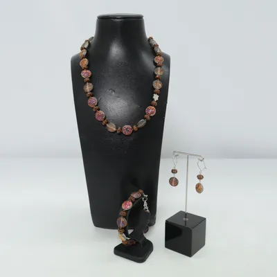 Jewelry set (Brown, Multicolored) from Anna & Anna Unknown metal