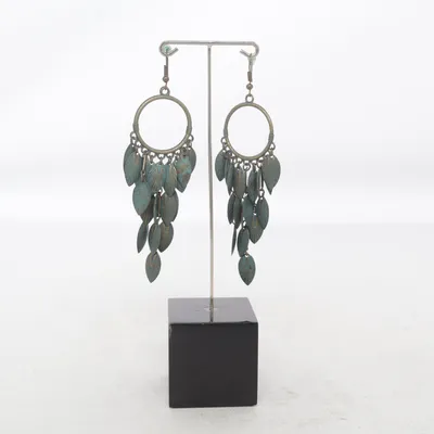 Boucles d'oreilles (Vert, Marron) Métal inconnu