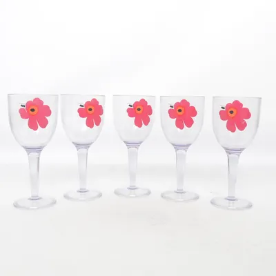 Wine glass (Transparent, Multicolored) from Marimekko