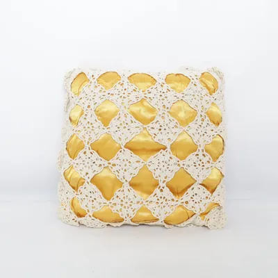 Prydnadskudde (Gul, Beige)