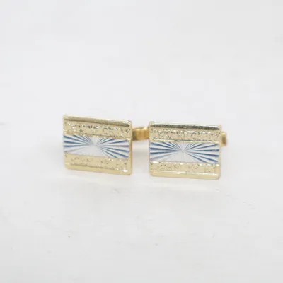 Manchetknapper (Guld, Hvid) Ukendt metal