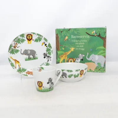 Barnservis (Vit, Flerfärgad)