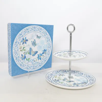 Våningsfat (Blå, Vit, Flerfärgad)