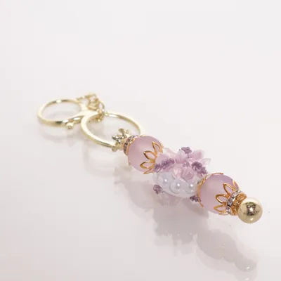 Nøglering (Lilla, Pink, Guld)