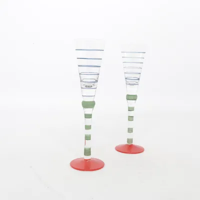 Champagne glas (Grøn, Rød, Flerfarvet)