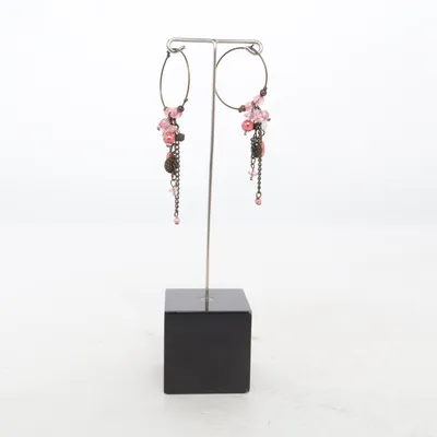 Earrings (Pink, Brown) Unknown metal