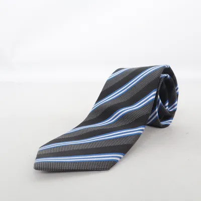 Tie (Black, Blue, White) from Hemley Silk