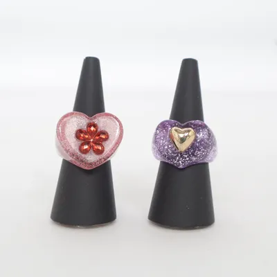 Ring (Lilla, Pink, Flerfarvet) Ukendt metal