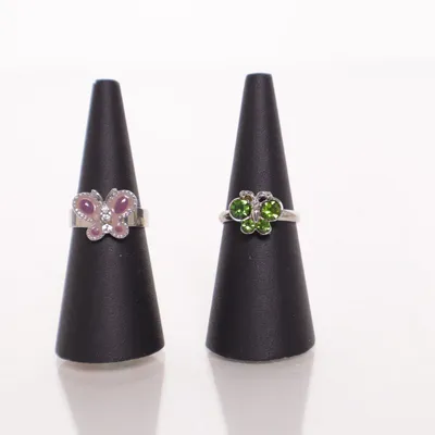 Ring (Zilver, Lila, Groen) Onbekend materiaal