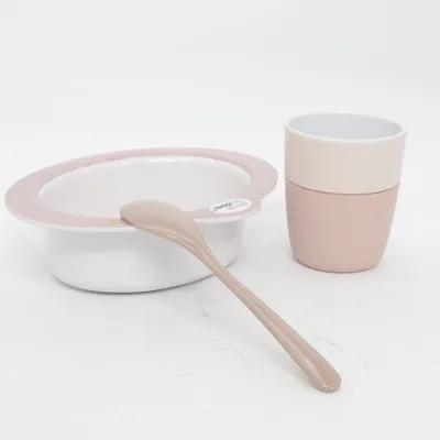 Children's dinner sets (Pink, White) from Done by Deer