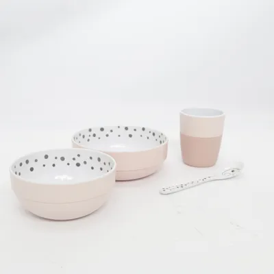 Children's dinner sets (White, Pink) from Done by Deer