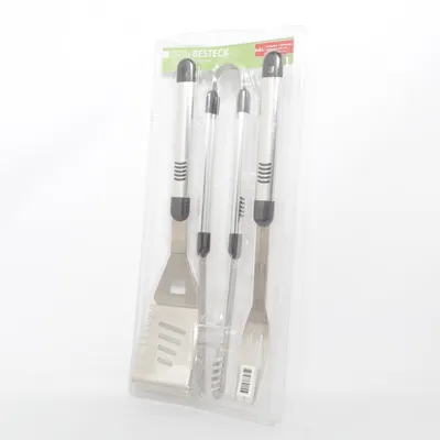 Ustensiles de barbecue (Argent, Noir)