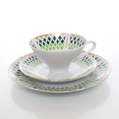 Cup (White, Green, Gold)