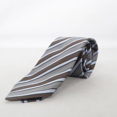 Cravate (Marron, Gris, Bleu) de Ascot Soie