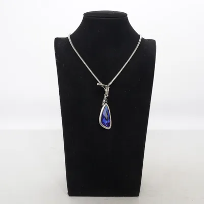 Ketting (Zilver, Blauw) Onbekend materiaal