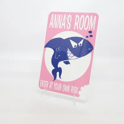 Skylt (Rosa, Blå, Vit)