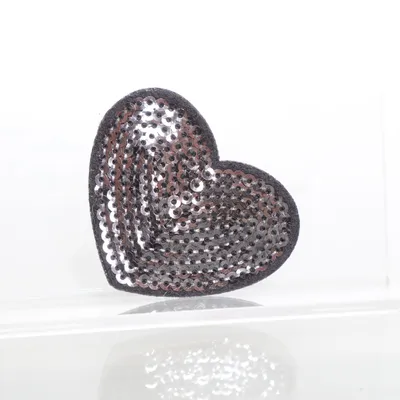 Brooch (Black, Silver) Unknown metal