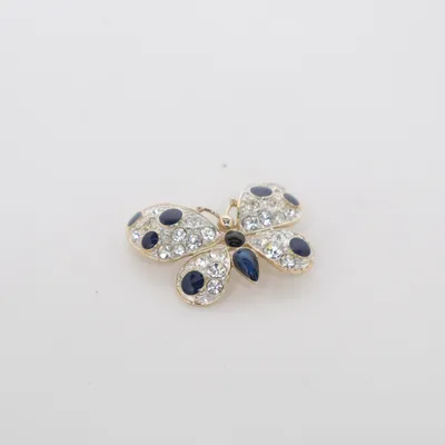 Brooch (Blue, White, Gold) Unknown metal